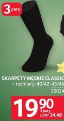 Skarpety męskie Classic 3 pary promocja w Selgros
