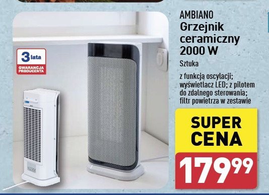 Grzejnik ceramiczny 2000 w AMBIANO promocja w Aldi