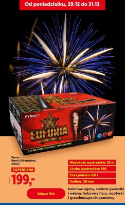 Fajerwerki Bateria 120-strzałowa Euforia promocja w Lidl