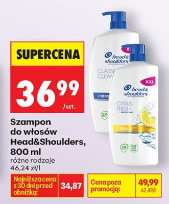 Szampon do włosów Head&Shoulders różne rodzaje promocja w Biedronka