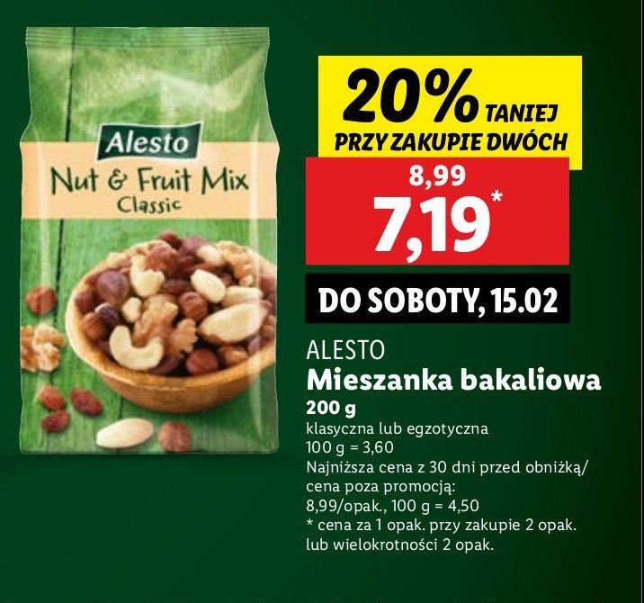 Mieszanka bakaliowa exotic Alesto promocja w Lidl