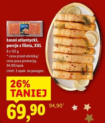 Łosoś atlantycki, porcje z fileta, XXL promocja w Lidl
