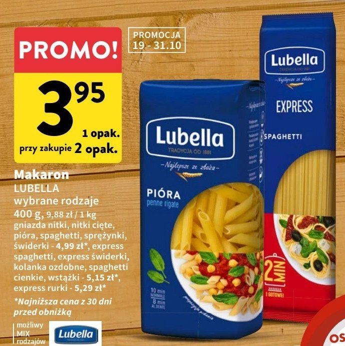 Makaron rurki express Lubella makaron promocja