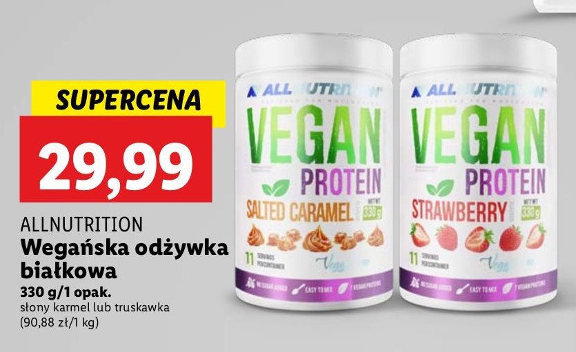 Odżywka białkowa truskawkowa ALLNUTRITION VEGAN PROTEIN promocja w Lidl