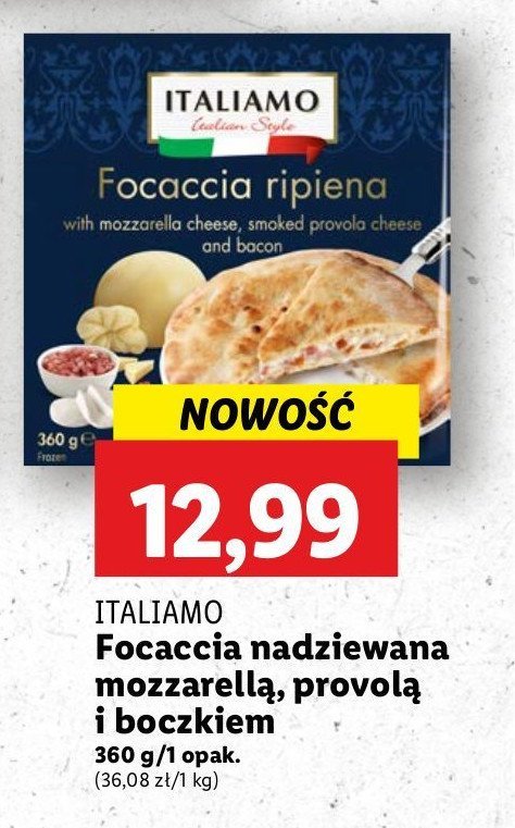 Focaccia mozzarella provola i boczek Italiamo promocja