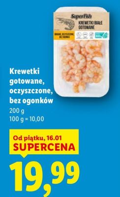 Krewetki gotowane, oczyszczone, bez ogonków promocja w Lidl