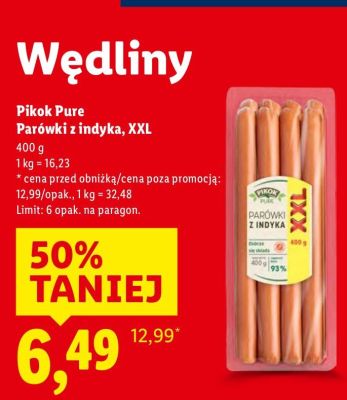 Parówki z indyka XXL promocja w Lidl