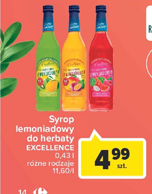 Syrop lemoniadowy mango-marakuja-bergamotka Excellence promocje