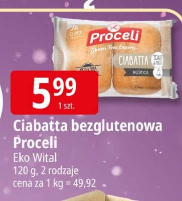 Ciabatta bezglutenowa Proceli Eko Wital promocja w Leclerc