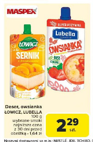 Owsianka bananowo-truskawkowa Lubella promocja