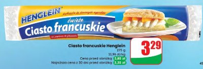 Ciasto francuskie  promocja w Dino