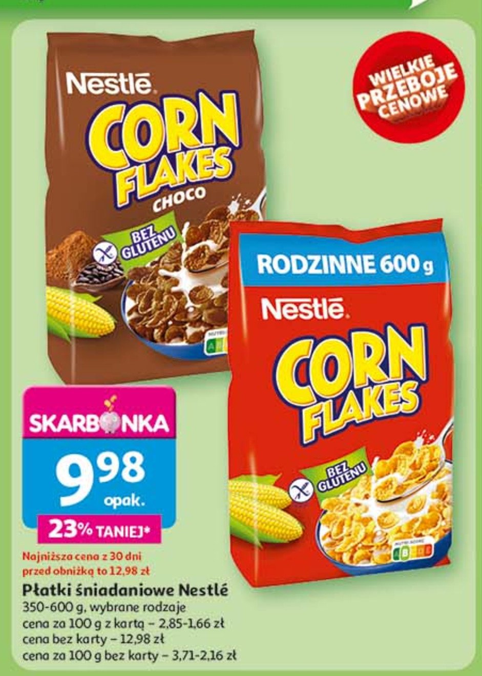 Płatki śniadaniowe Nestle corn flakes choco Corn flakes (nestle) promocja w Auchan