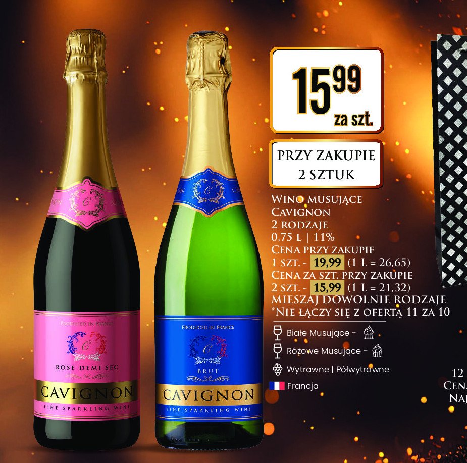 Wino różowe półwytrawne Cavignon promocja w Dino