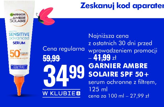 Serum do opalania ciała spf50 Garnier ambre solaire promocja