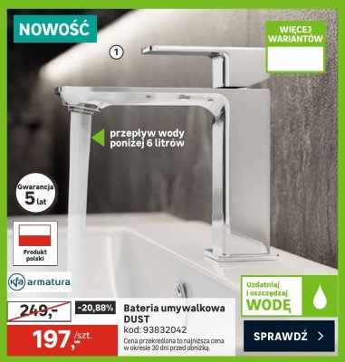 Bateria umywalkowa DUST promocja w Leroy Merlin