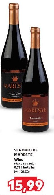 Wino słodkie SENORIO DE MARESTE promocja w Kaufland