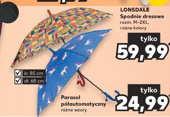 Parasol 85 x 68 cm LONSDALE promocja w Kaufland