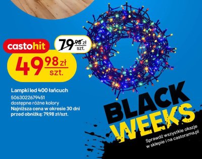 Lampki led 400 łańcuch promocja w Castorama