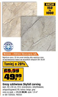 Gresy szkliwione Skyfall carving promocja w OBI