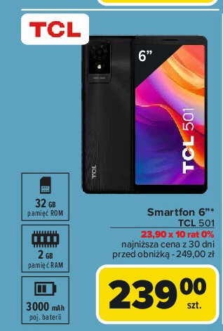 Smartfon 501 Tcl promocja w Carrefour