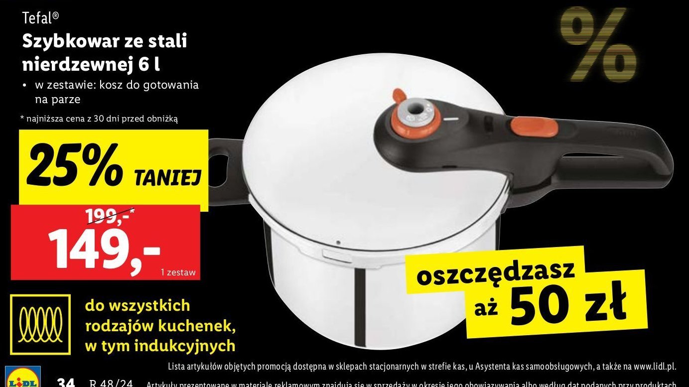 Szybkowar clipso easy 6 l Tefal promocja