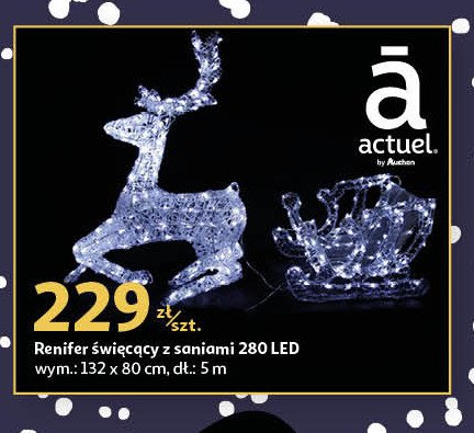 Renifer 艣wiec膮cy 280 led Actuel promocja