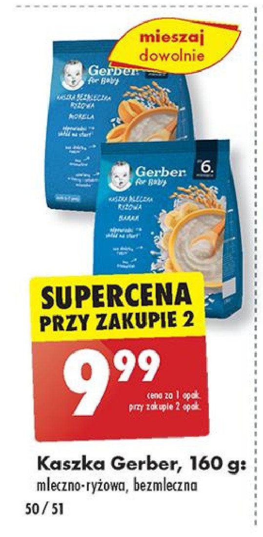 Kaszla mleczno-ryżowa Gerber promocja