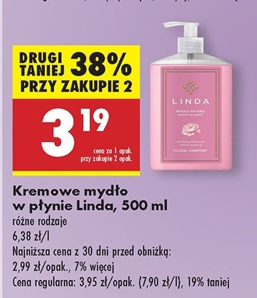 Mydło w płynie róża i peonia Linda promocja w Biedronka