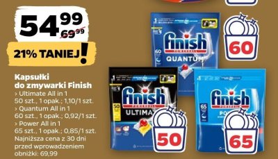 Kapsułki do zmywarki Finish Quantum 60 szt. promocja w Netto