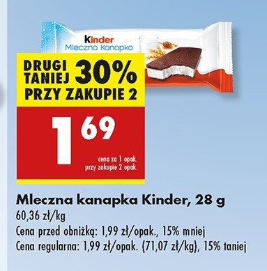 Baton Kinder mleczna kanapka promocja w Biedronka