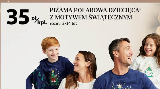 Piżama bawełniana świąteczna chłopięca Auchan inextenso promocja