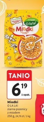 Płatki Miodki O LA LA! ziarna pszenicy z miodem promocja w Intermarche
