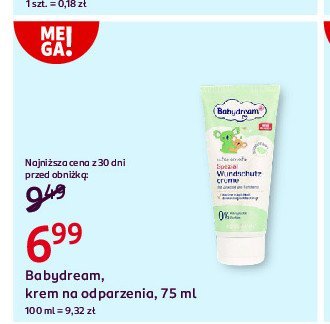 Krem na odparzenia BABYDREAM EXTRASENSITIVE promocja