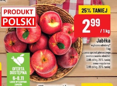 Jabłka wybrane odmiany promocja w POLOmarket