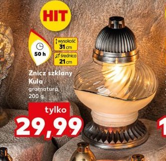 Znicz szklany kula 200 g promocja