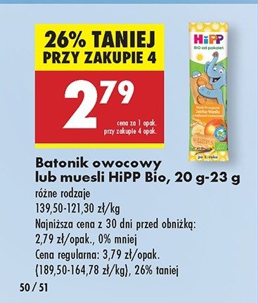 Batonik jabłka-wanilia z maślanymi ciasteczkami Hipp promocja