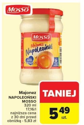 Majonez napoleoński Mosso promocja w Carrefour Market