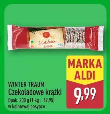 Czekoladowe krążki w kolorowej posypce promocja w Aldi
