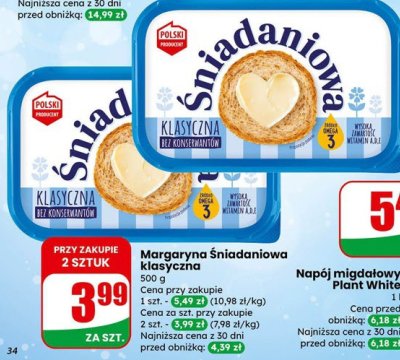 Margaryna Śniadaniowa klasyczna promocja w Dino