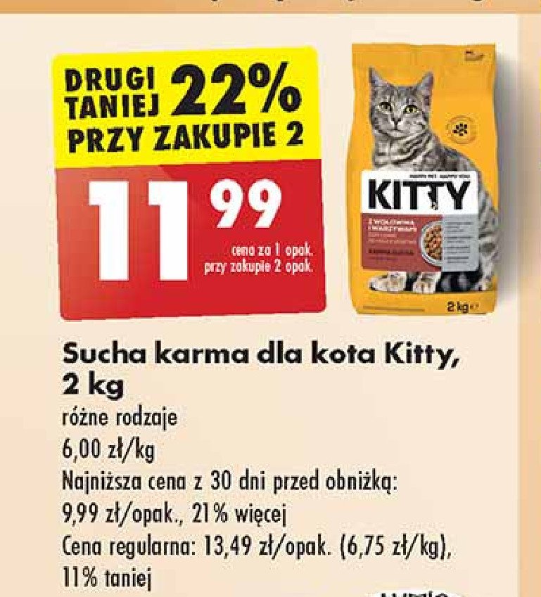 Karma dla kota z wołowiną i wątróbką Kitty promocja