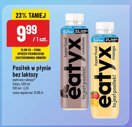 Napój mango bez laktozy Oshee eatyx promocja