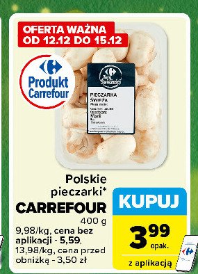 Pieczarki Carrefour targ świeżości promocja