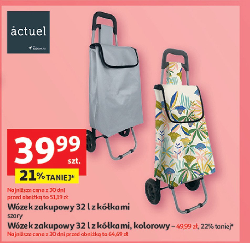 Wózek zakupowy 32 l kolorowy Actuel promocja w Auchan
