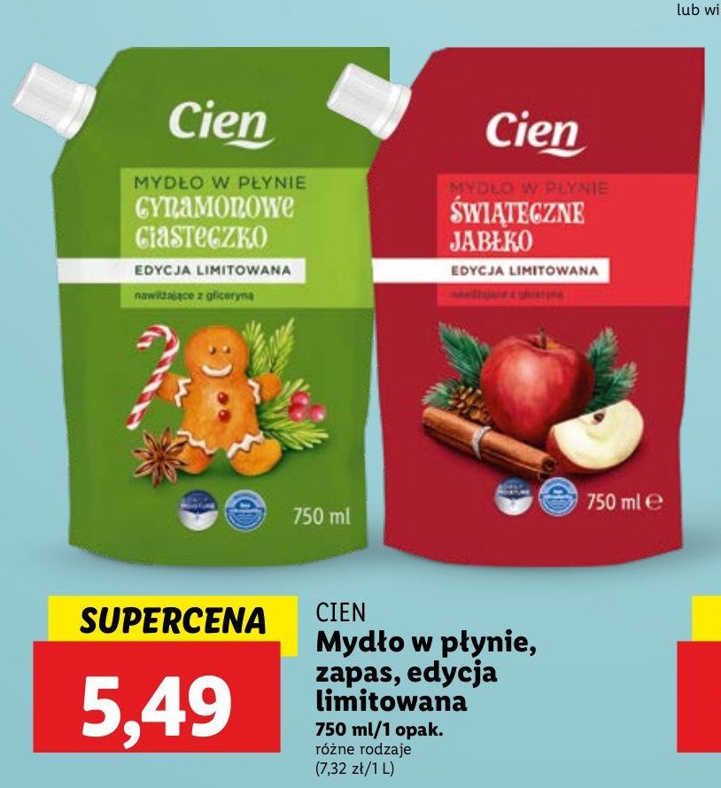 Mydło w płynie świąteczne jabłko Cien promocja w Lidl