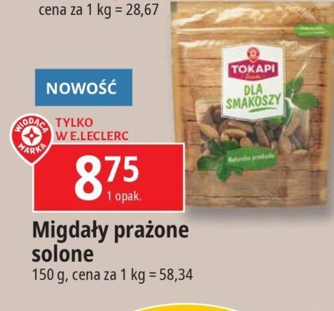 Migdały smażone solone Wiodąca marka tokapi promocja