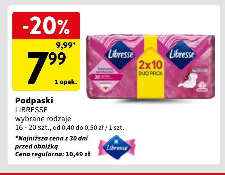 Podpaski higieniczne 2-pak Libresse promocja