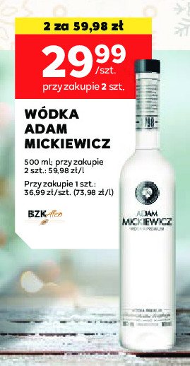 Wódka Adam mickiewicz promocja w Stokrotka