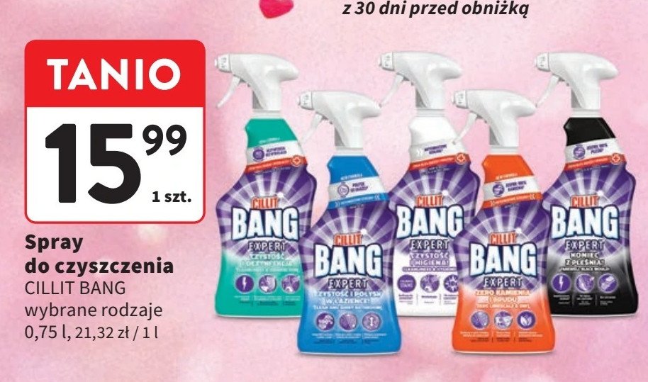 Spray do czyszczenia czystość i połysk w łazience Cillit bang promocja