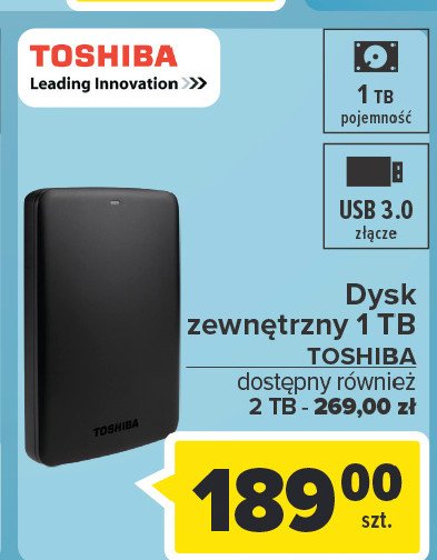 Dysk zewn臋trzny 2.5" canvio basic 1 tb Toshiba promocja
