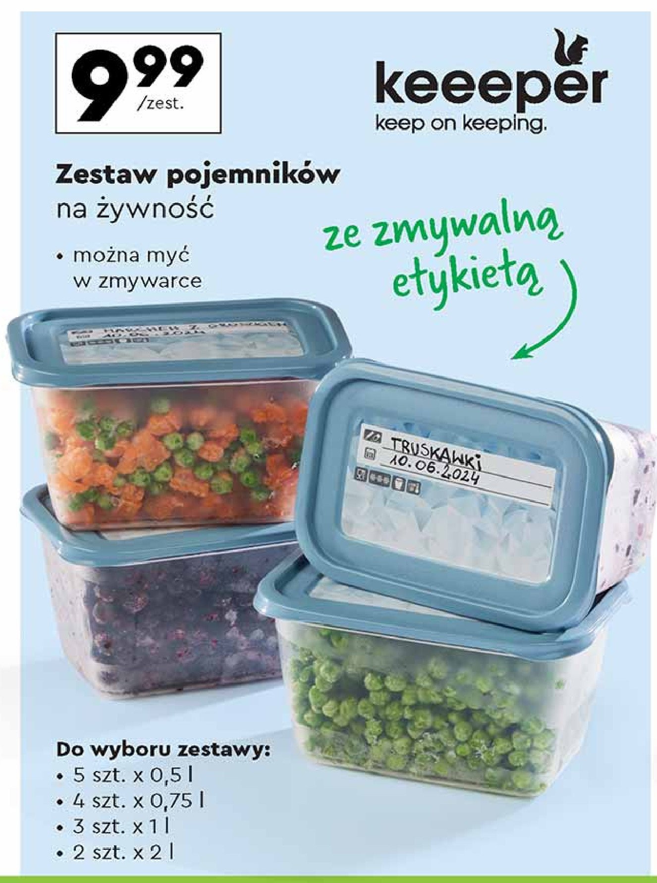 Zestaw pojemników na żywność 1 l Keeeper promocja